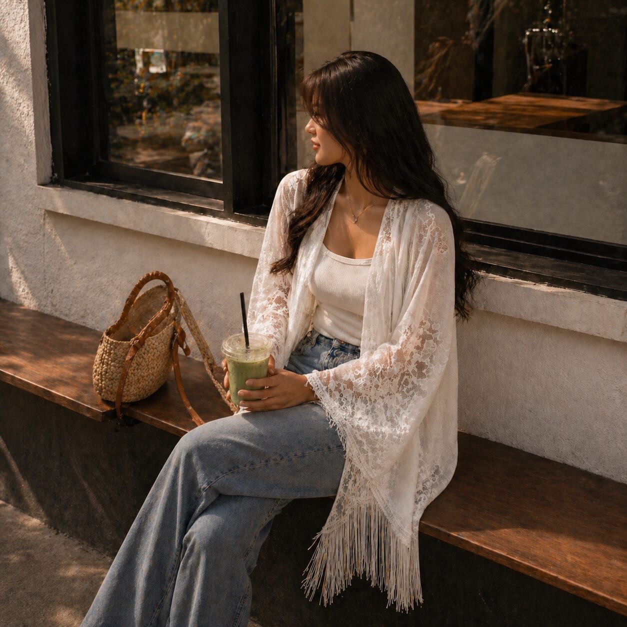 Ophelia styled with matcha